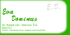 eva dominus business card